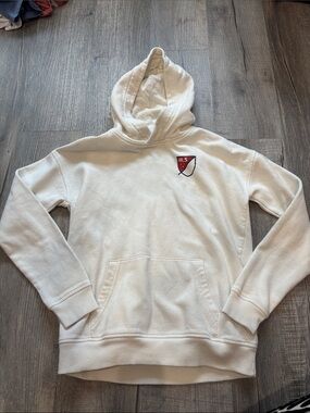 Kids White MLS Hoodie Sweatshirt with Chest Patch